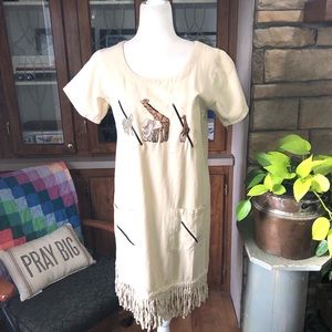 NWT SHIPSHE SIZE SMALL 100% COTTON SAFARI DRESS. SHORT SLEEVE